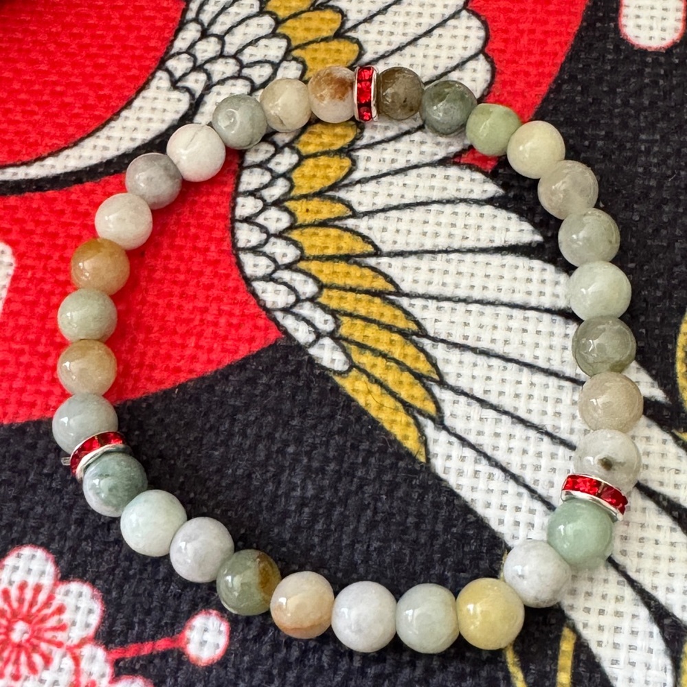 Multicolor Jade  Beaded stretch Bracelet size 5-7” adjustable $20